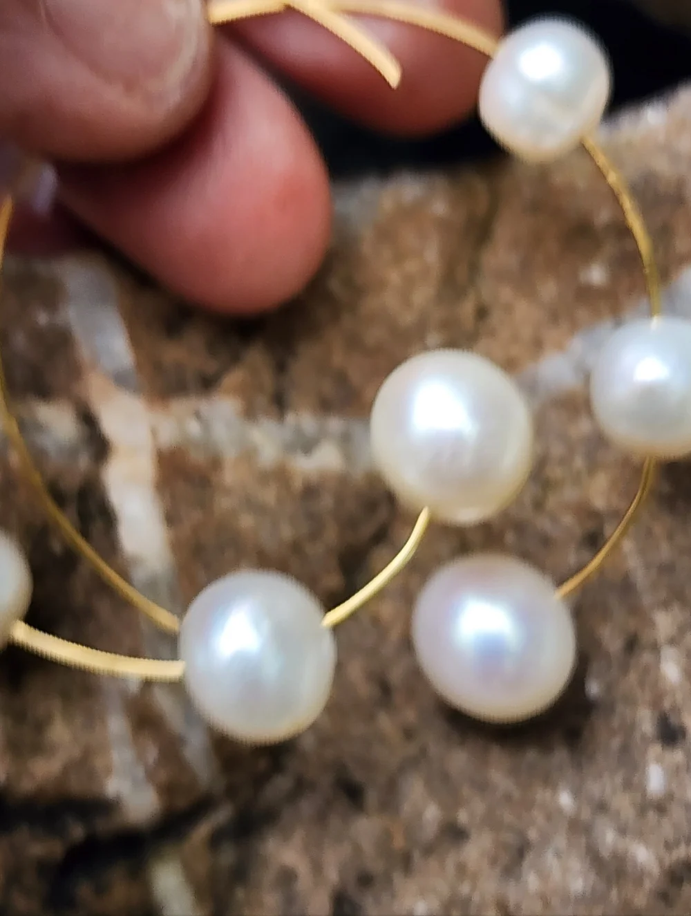 Cult Gaia Natural Irregular Shape Nubia Earring Freshwater Pearl Gold Hoop